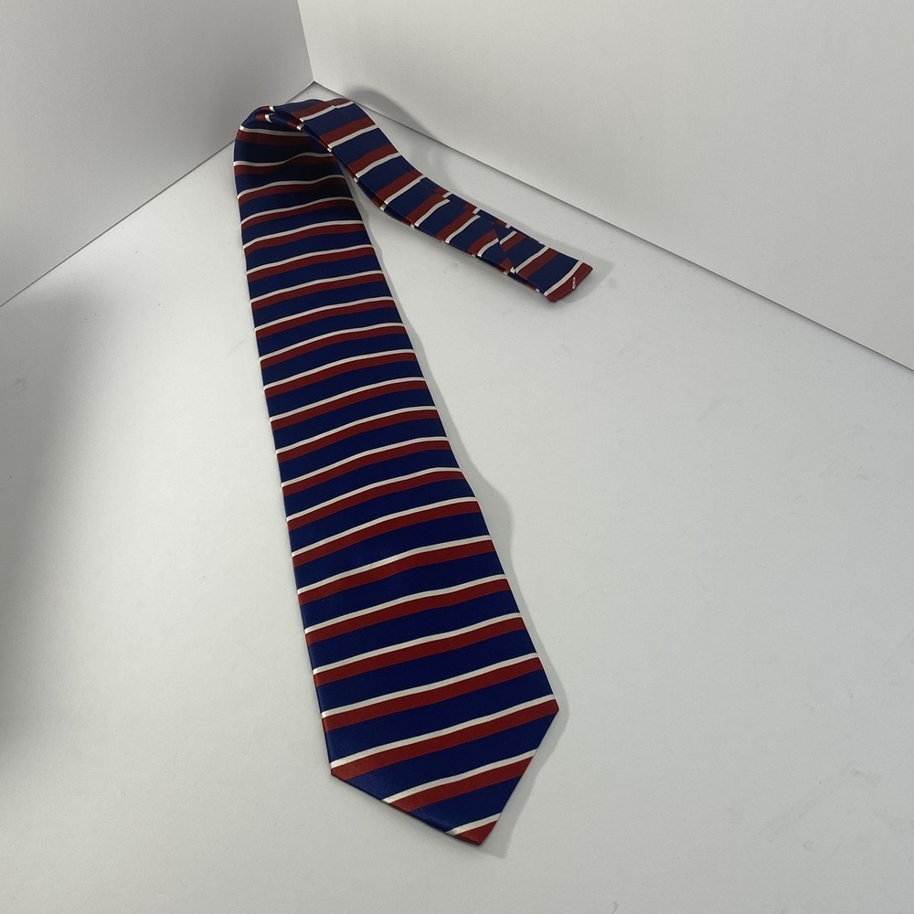 Stonehenge Tie Mens Blue Red White Striped Classic Silk Business Necktie Formal